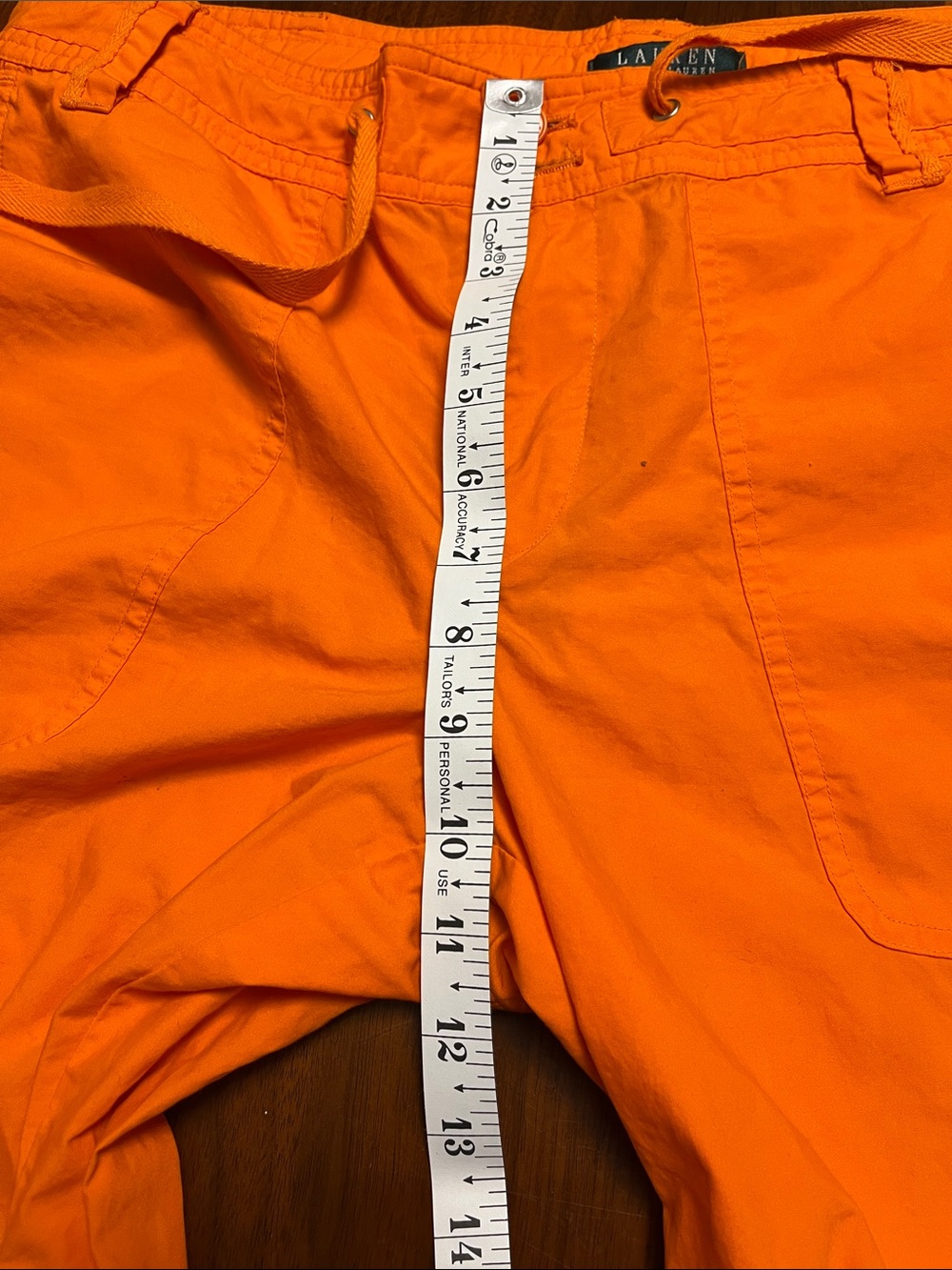 Ralph Lauren  orange woman cargo cotton pants, size 12, nice!! - Picture 14 of 14